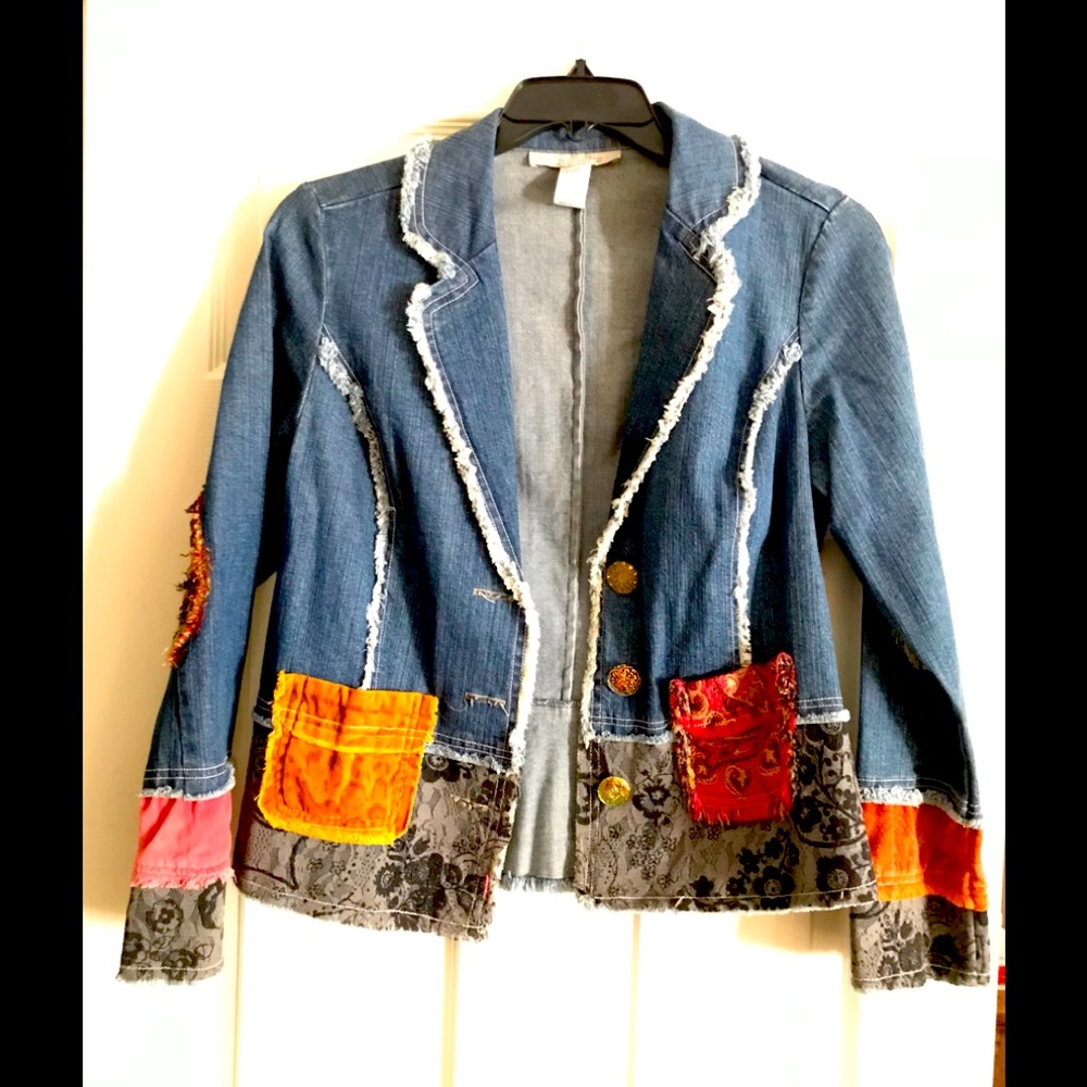 Patchwork  Denim Blazer